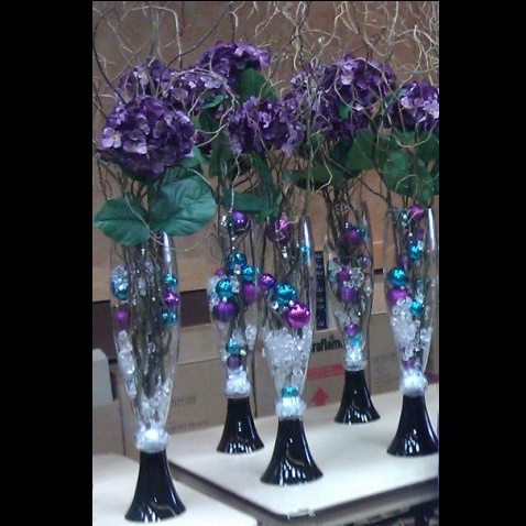 Teal & Purple Centerpieces - Idea Gallery - Teal & Purple centerpieces